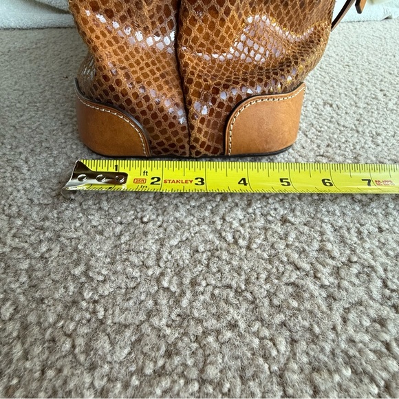 Vintage Dooney & Bourke Brown Leather Suede Shoulder Bag Snake Skin Embossed - Picture 2 of 16